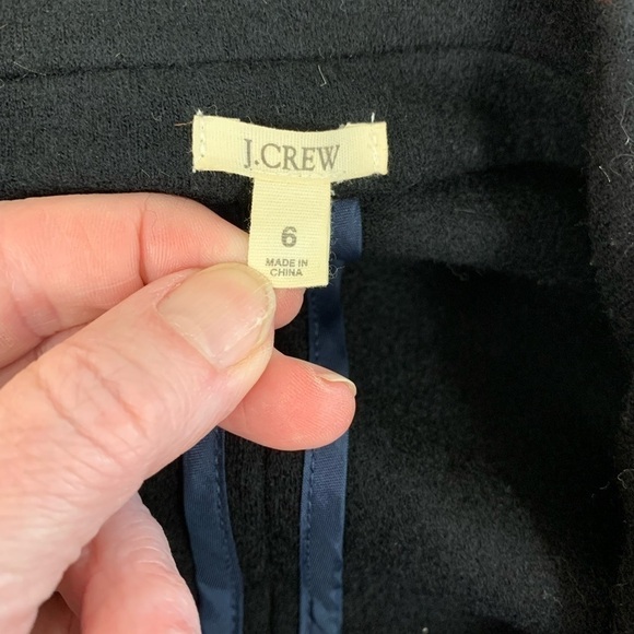 J.Crew black wool blend blazer size 6 rough hem 19 in pit pit L-21-22 - Picture 3 of 7